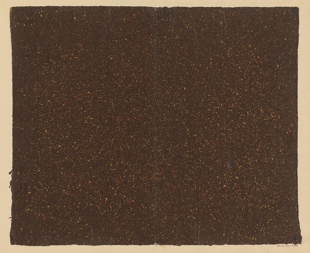 Geel en rood gespikkeld bruin papier (1750 - 1900) by anonymous