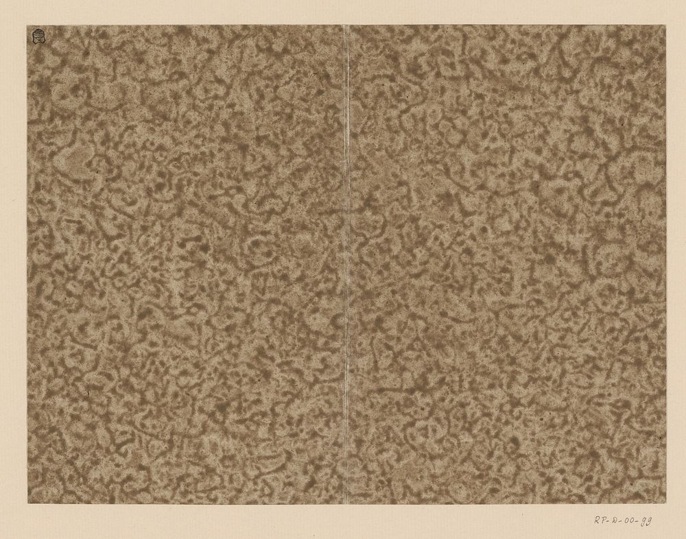 Geaderd stijfselverfpapier in bruin (1700 - 1900) by anonymous
