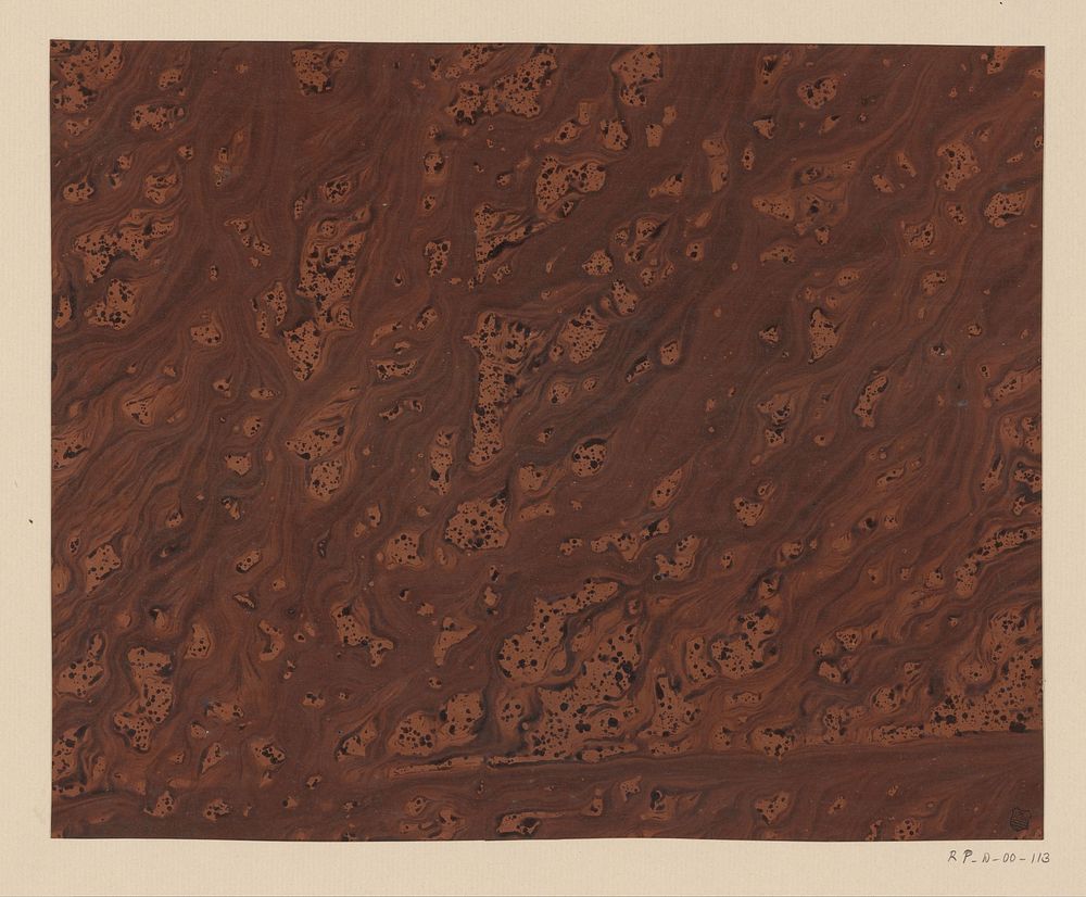 Boomwortelmarmer in zwart en bruin (1750 - 1900) by anonymous