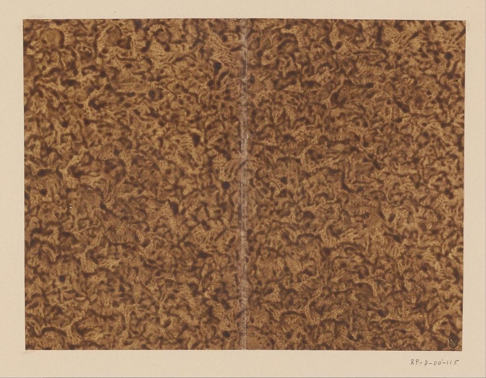 Geaderd stijfselverfpapier in bruin (1750 - 1900) by anonymous