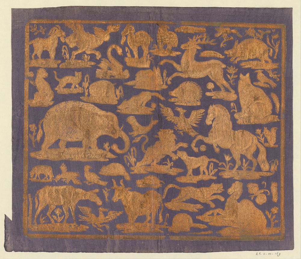Blad met dieren (1750 - 1800) by anonymous