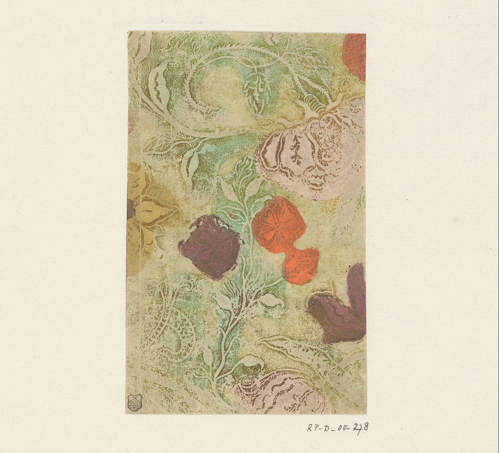 Blad met bloemen (1750 - 1800) by anonymous