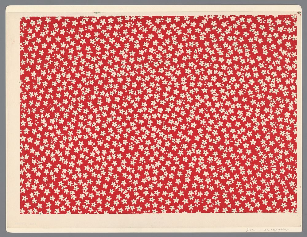 Blad met strooipatroon van bloemen (1900 - 1985) by anonymous