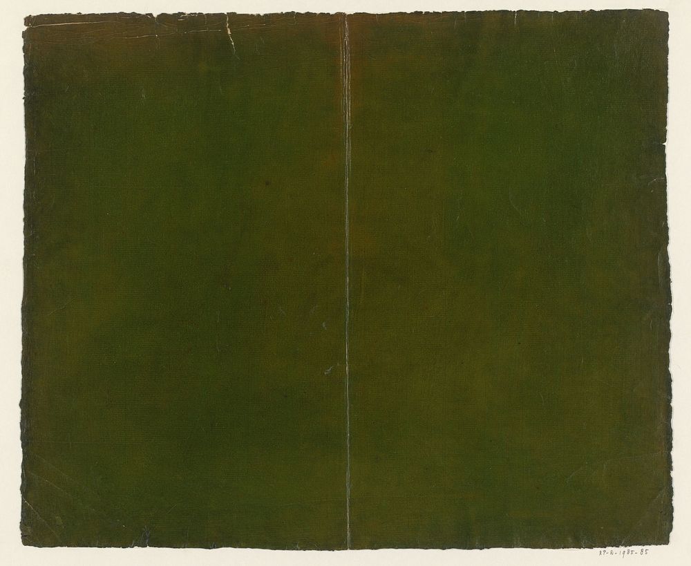Effen olijfgroen papier (1800 - 1950) by anonymous