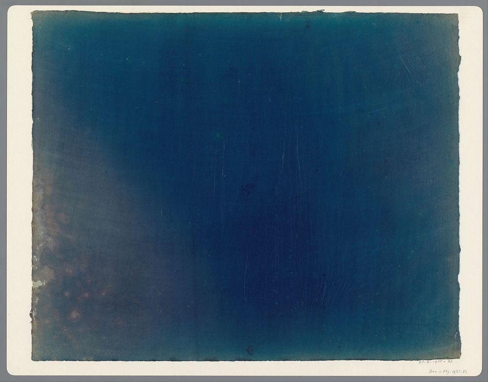 Effen blauw papier (1800 - 1950) by anonymous