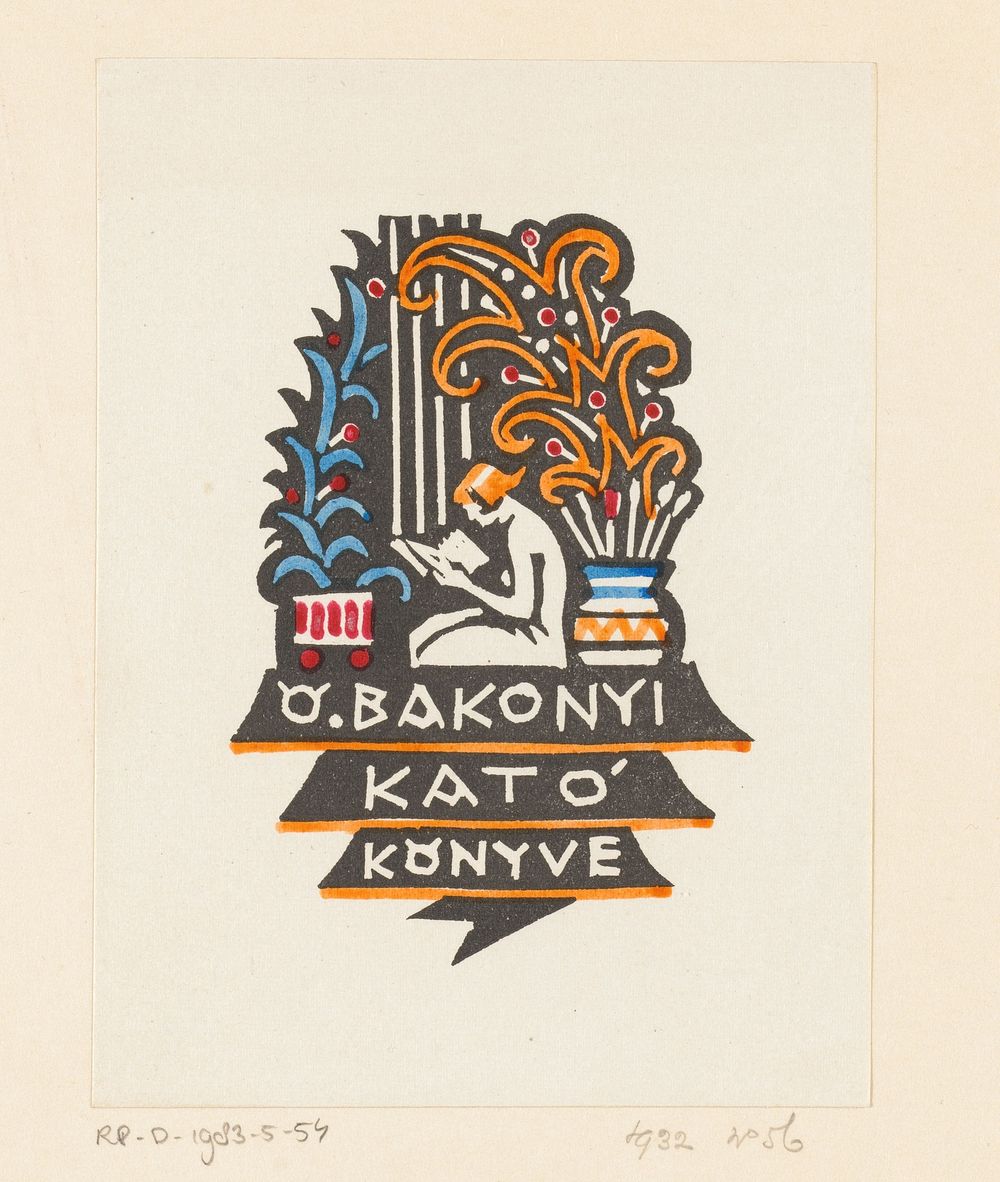 Ex libris van Kató Bakonyi (1932) by Kornél Révész