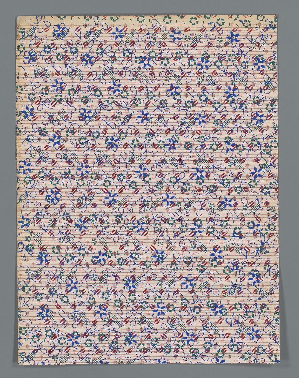 Blad met strooipatroon van gestileerde bloemen (c. 1900 - c. 1970) by anonymous