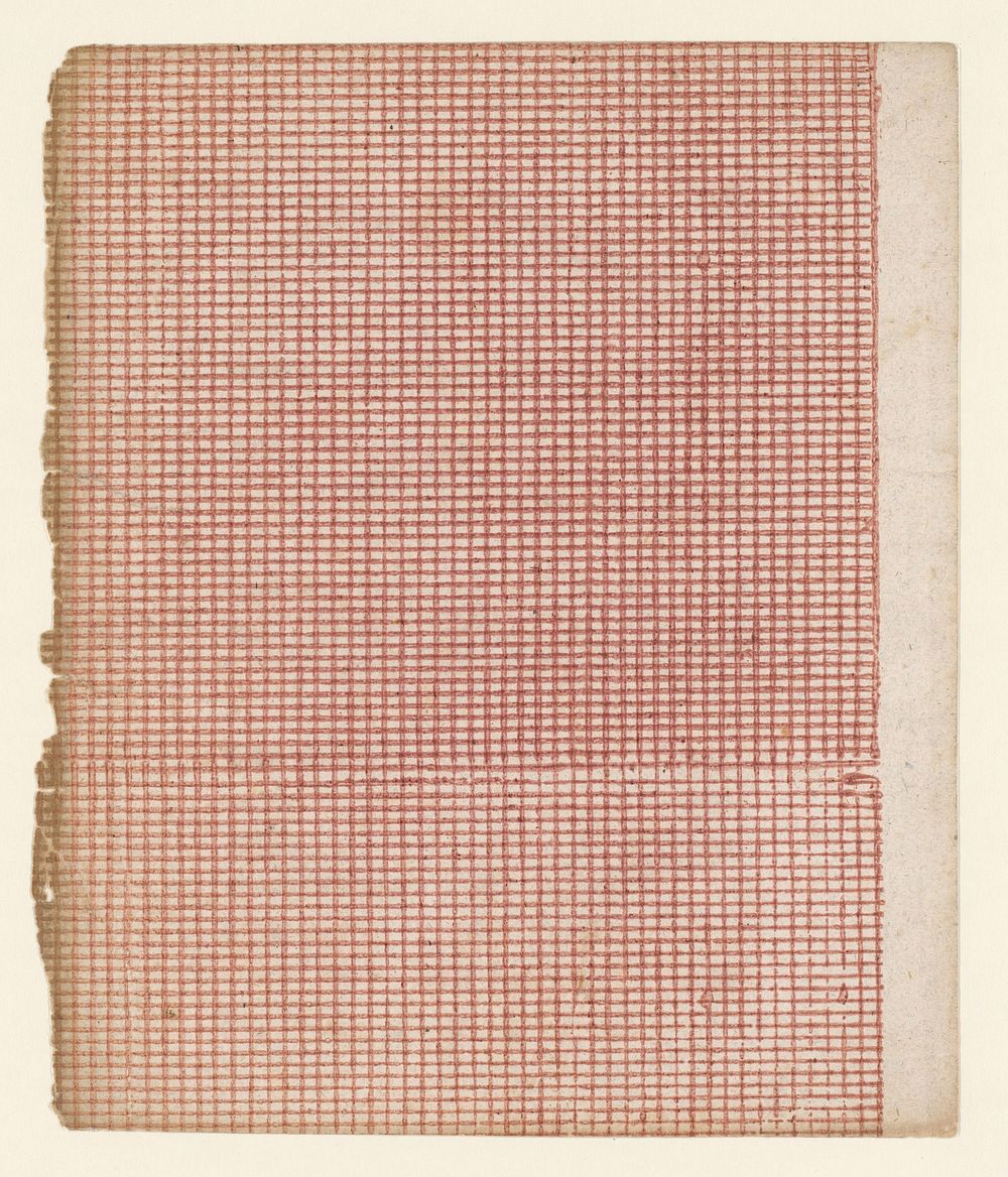 Blad met geblokt patroon (c. 1700 - c. 1850) by anonymous