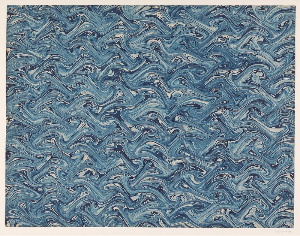 Fantasiemarmer in verschillende tinten blauw (1900 - 2000) by anonymous