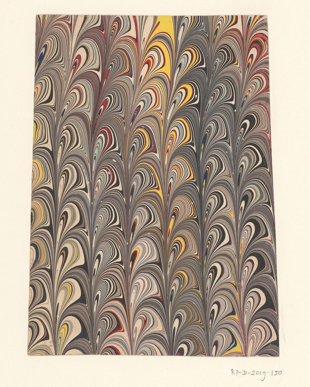 Pauwenstaartmarmer in meerdere kleuren (1850 - 1950) by anonymous