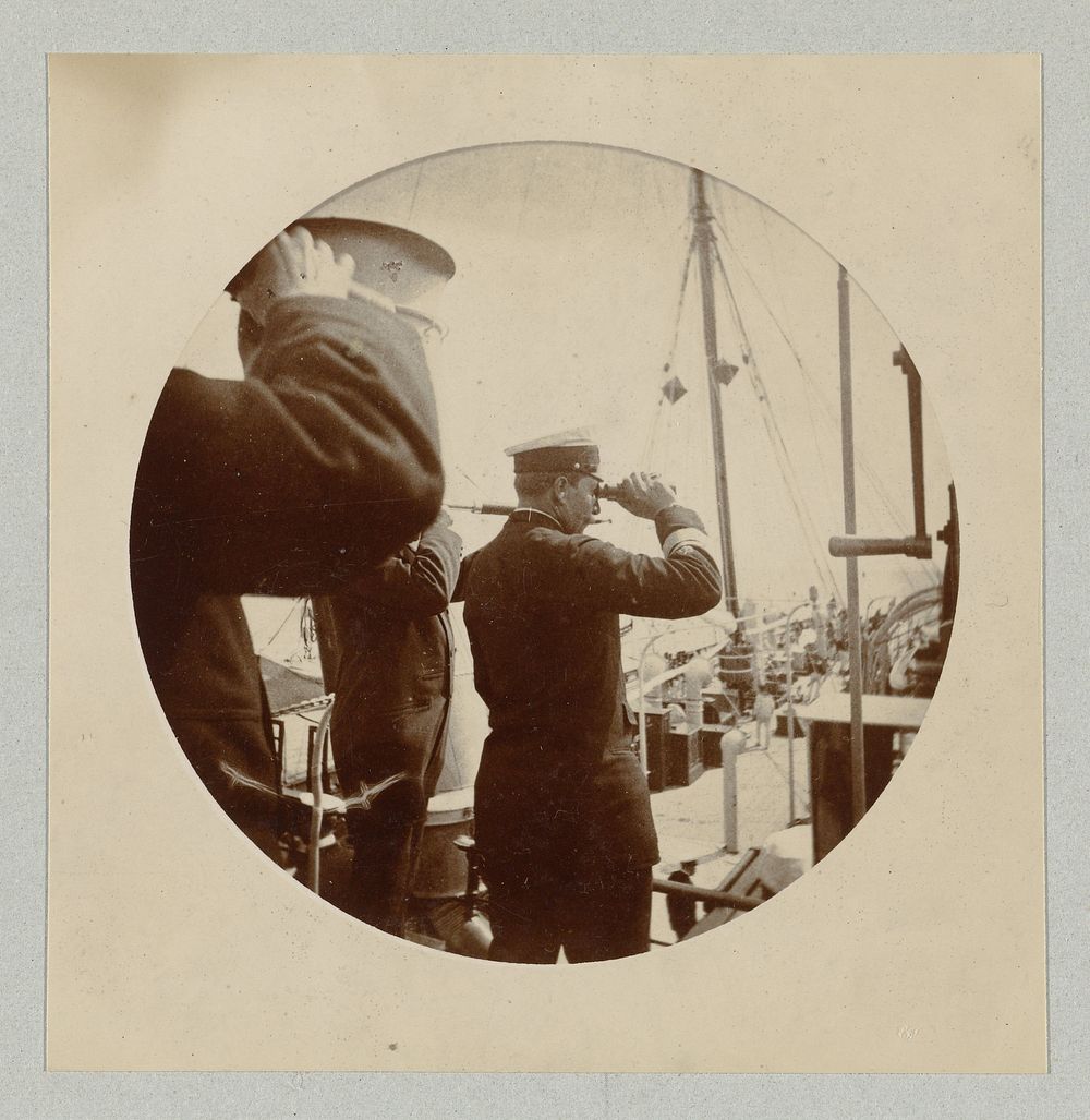Op de uitkijk met scheepsverrekijkers (1889) by Paul Güssfeldt and Carl Saltzmann