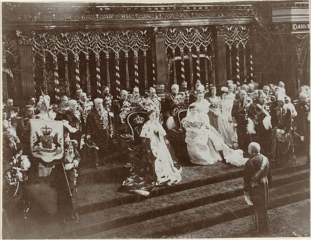 Inhuldiging van Wilhelmina, koningin der Nederlanden, in de Nieuwe Kerk te Amsterdam op 6 september 1898 (1898) by Herman…