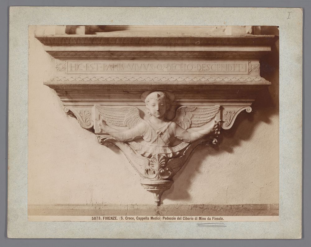 Console van de tabernakel door Mino da Fiesole in de Santa Croce te Florence (1864 - 1881) by Giacomo Brogi and Mino da…