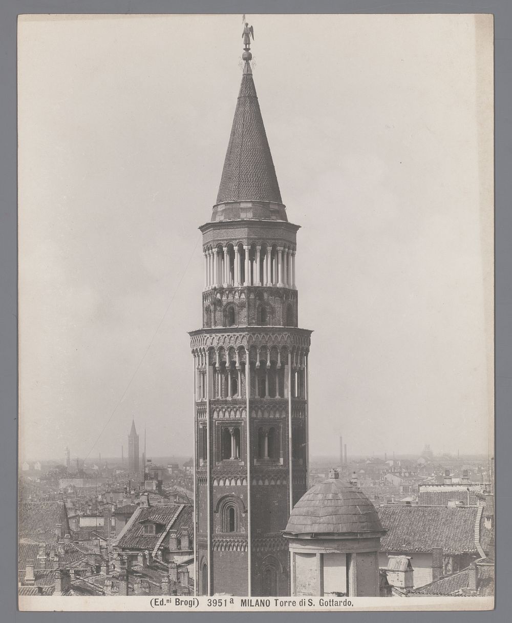 Toren van de San Gottardo te Milaan (1890 - 1920) by Giacomo Brogi and Giacomo Brogi
