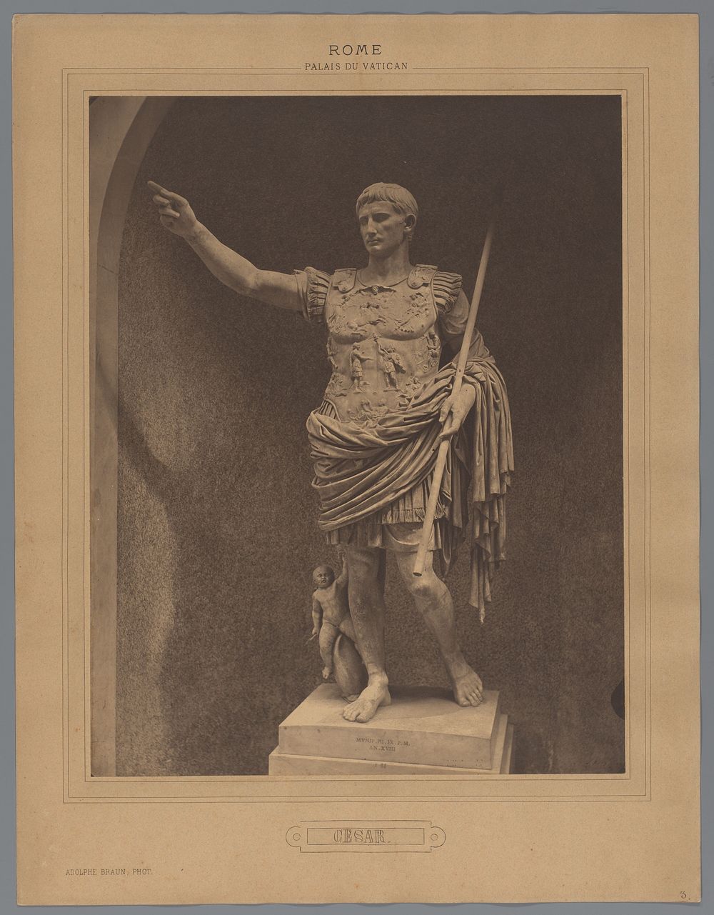 Standbeeld van Augustus Caesar (Augustus van Prima Porta; coll. Vaticaanse Musea) (1880 - 1900) by Adolphe Braun and Cie