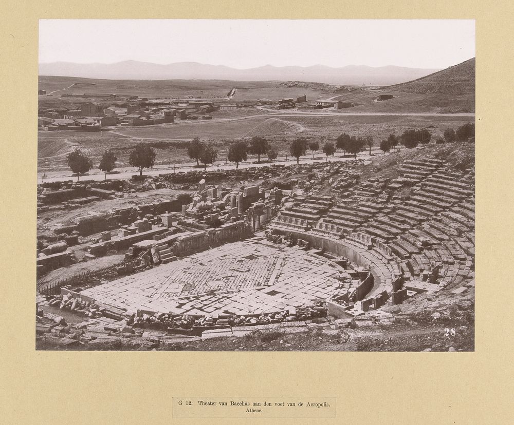 Theater van Dionysos Eleutheros aan de Akropolis van Athene (c. 1890 - 1893) by anonymous and anonymous