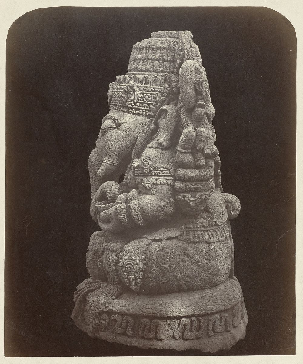 Profile of the same Ganesha statue, pendopo pavilion. Boro, Blitar district, East Java province, 1219-1259 AD (1867) by…