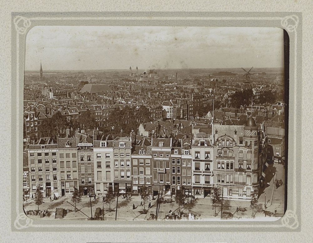 Gezicht op Rotterdam, vooraan de Spaanse kade, centraal op de achtergrond de Koninginnekerk (c. 1905 - c. 1907) by Folkert…