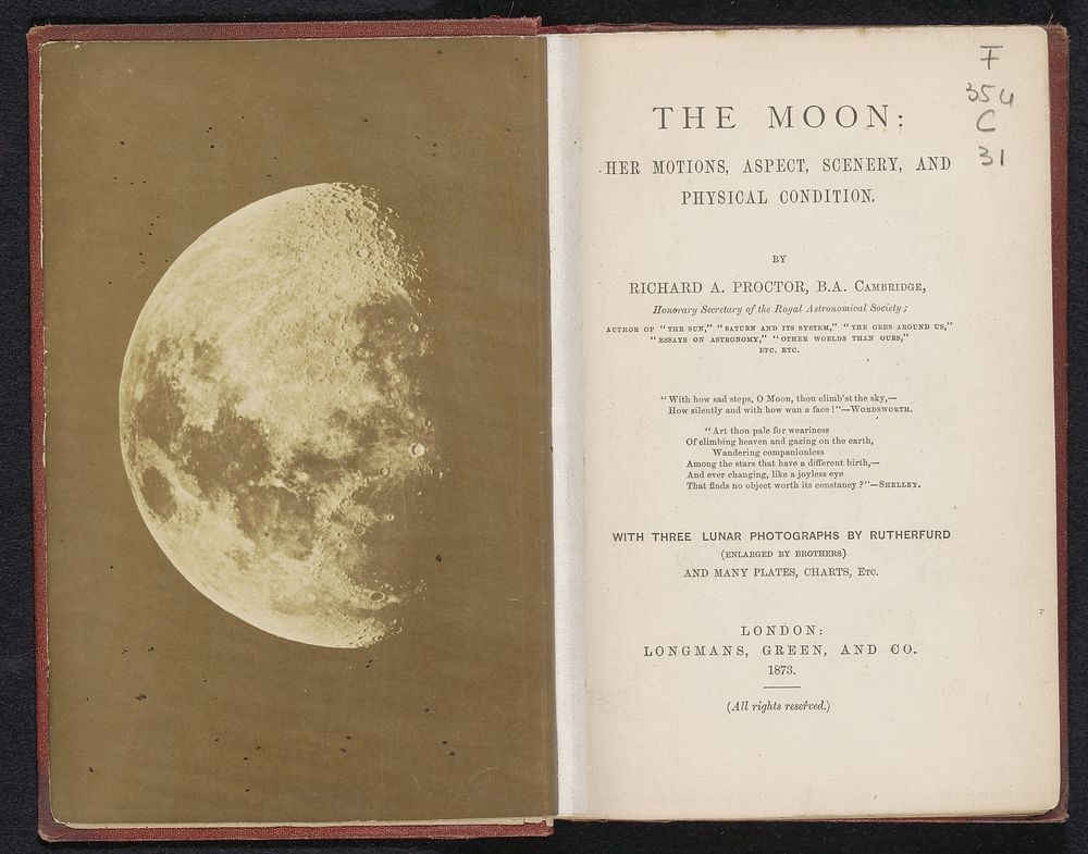 Maan in het eerste kwartier (c. 1863 - in or before 1873) by Lewis M Rutherford