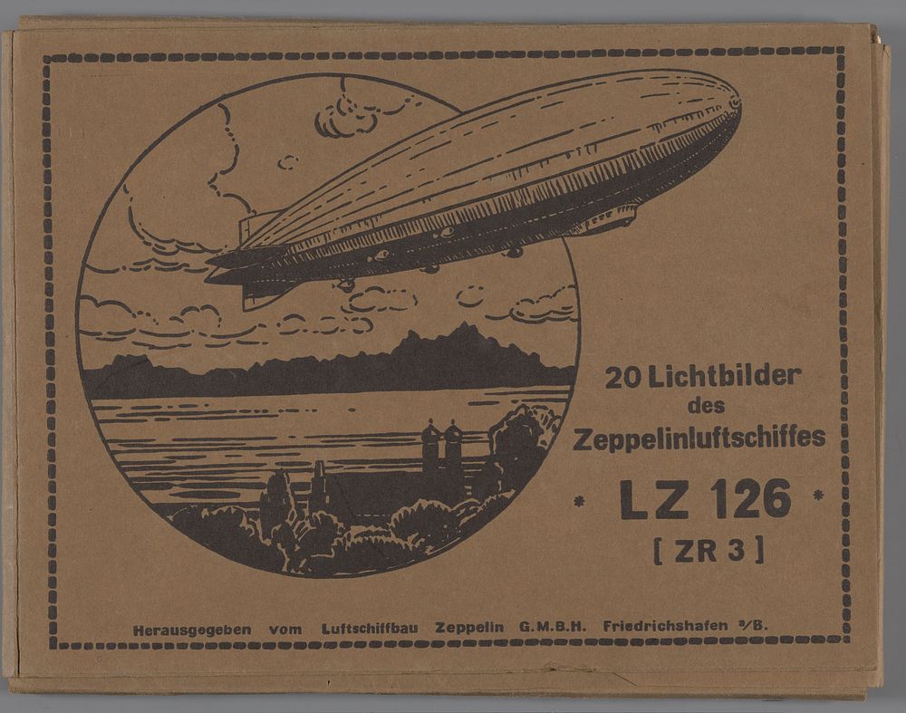Map met 20 productfoto's van het Zeppelinluchtschip LZ 126 [ZR 3] (1924) by anonymous and Luftschiffbau Zeppelin GmbH
