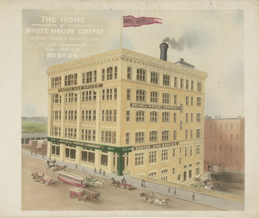 Gezicht op het pand van de Dwinell-Wright Company in Boston (c. 1920) by Stadler Photographing Company