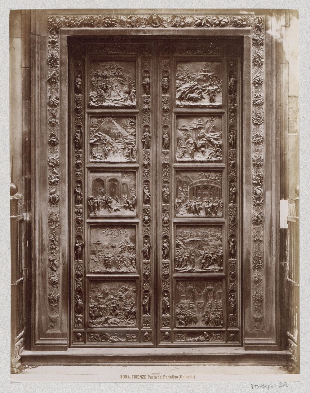 Porta del Paradiso (Paradijsdeuren) van het Baptisterium van de Kathedraal van Florence (c. 1870 - c. 1890) by anonymous