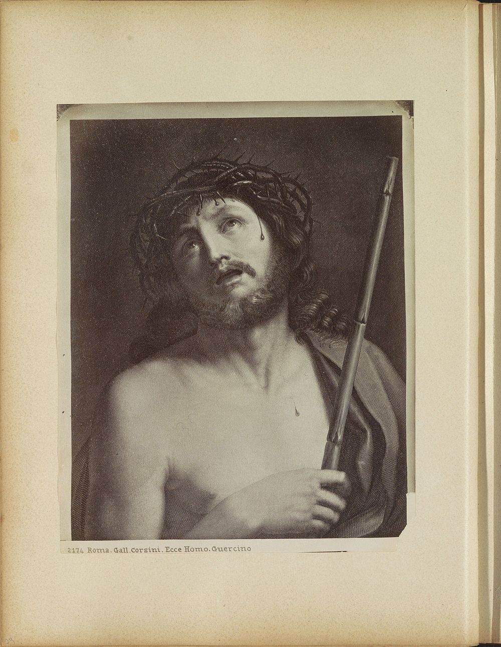 Fotoreproductie van (vermoedelijk) een prent voorstellend Christus met doornenkroon (c. 1860 - c. 1900) by anonymous and…