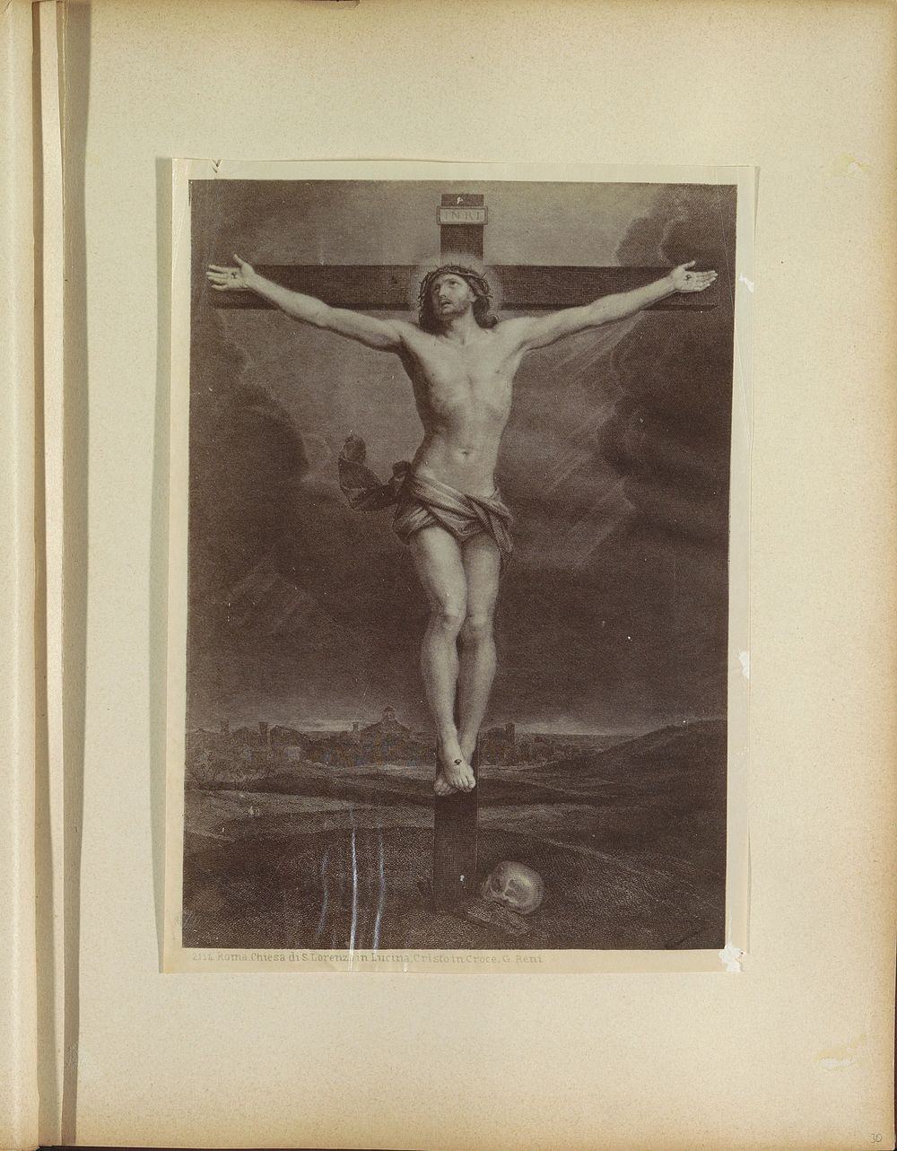 Fotoreproductie van (vermoedelijk) een prent voorstellend Christus aan het kruis (c. 1860 - c. 1900) by anonymous and…