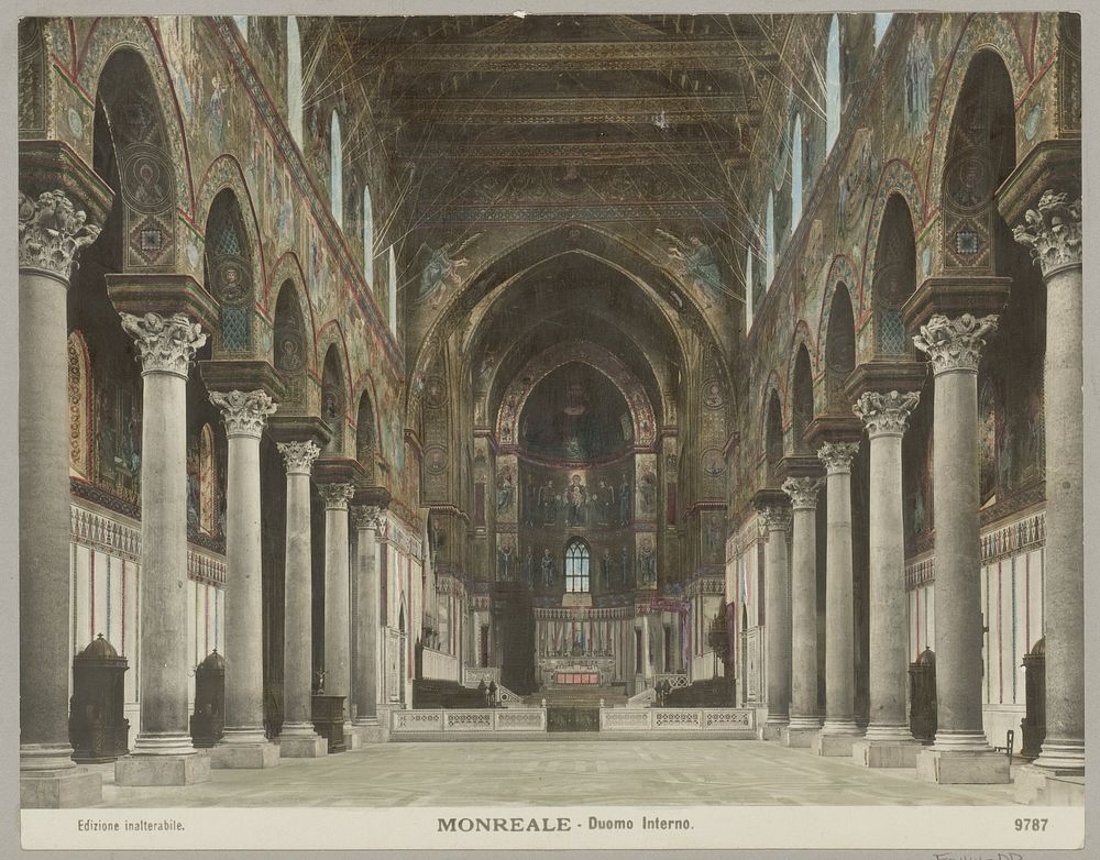 Middenschip van de Kathedraal van Monreale (c. 1900 - in or before 1910) by anonymous
