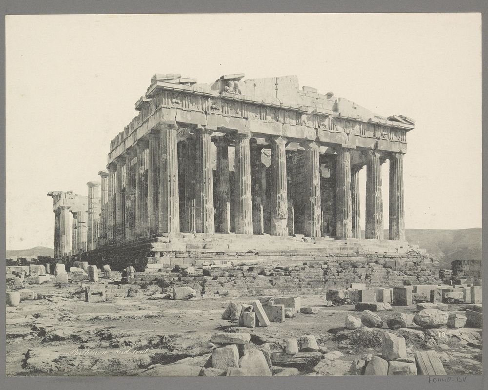 Gezicht op het Parthenon in Athene (c. 1895 - in or before 1905) by anonymous