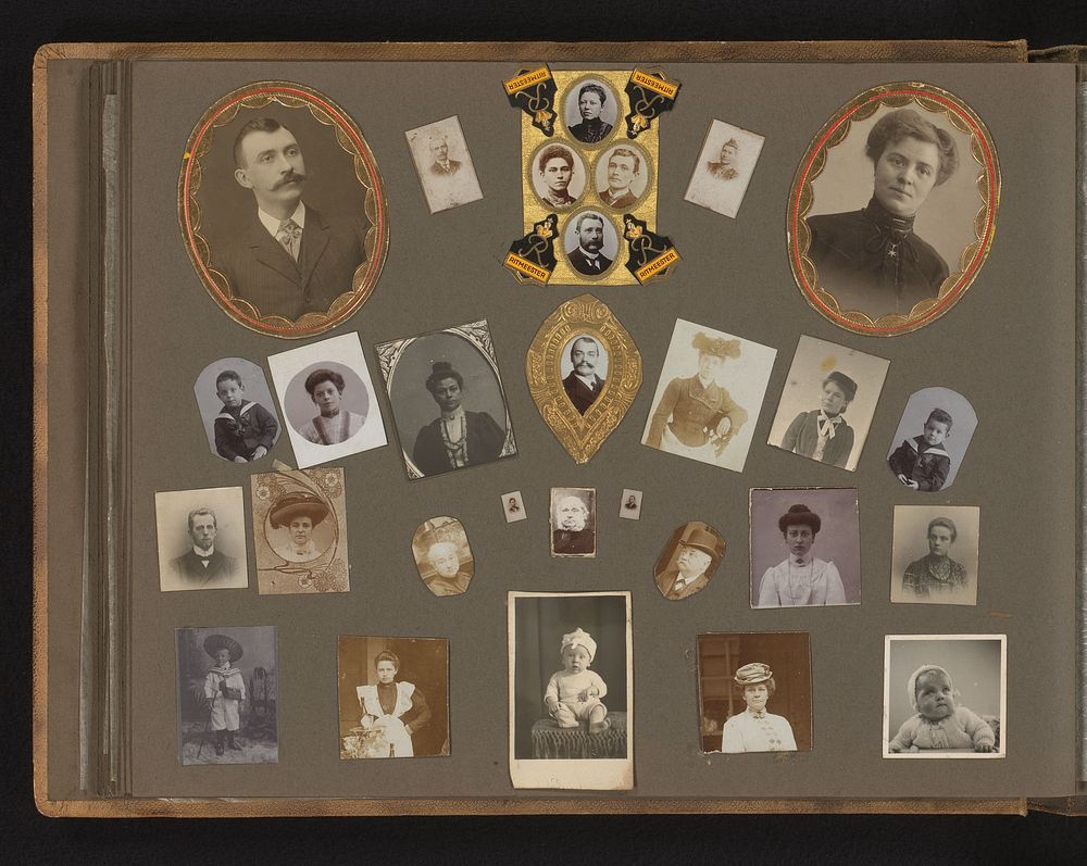 Fotocollage van negenentwintig portretten (1900 - 1950) by anonymous