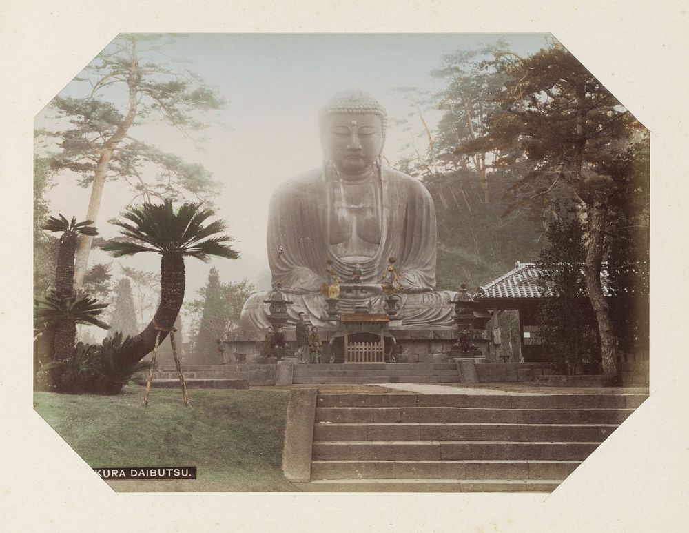 Daibutsu (“Grote Buddha”), bronzen beeld in de Kotoku-in Tempel in Kamakura (c. 1870 - c. 1900) by Raimund von Stillfried…