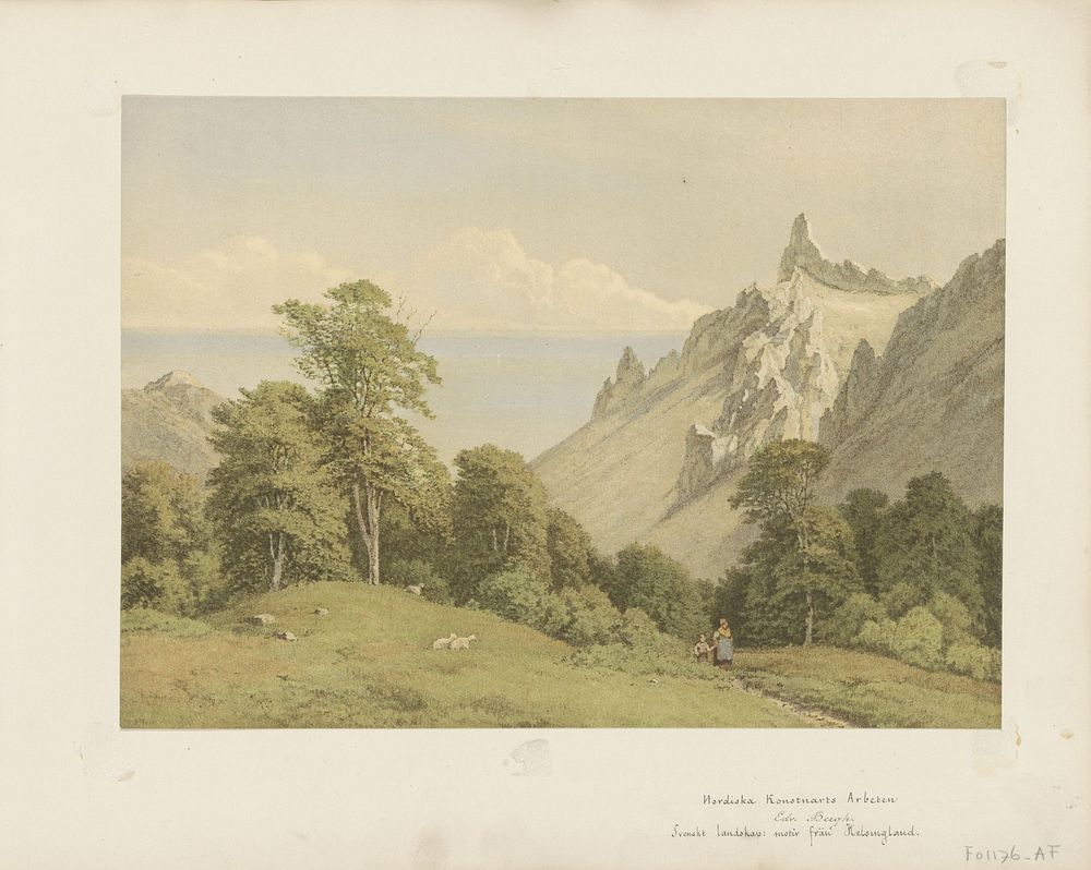 Landschap naar het schilderij Svenskt landskap: motiv frän Helsingland van Edv. Bergh. (1853 - 1876) by anonymous and Edvard…