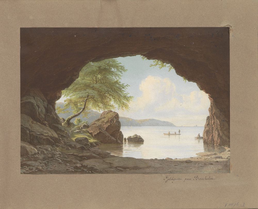 Landschap naar het schilderij Fjeldgrotte paa Bornholm van G.E. Libert (1850 - 1876) by anonymous and Georg Emil Libert
