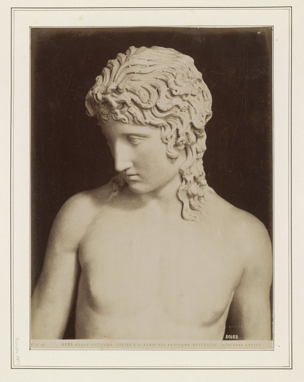 Detail van het beeld van Cupido (c. 1865 - c. 1890) by Alinari