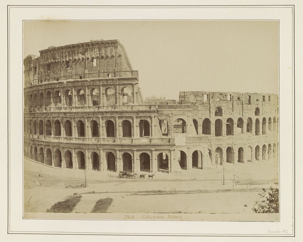 Gezicht op het Colosseum in Rome (c. 1865 - c. 1890) by anonymous