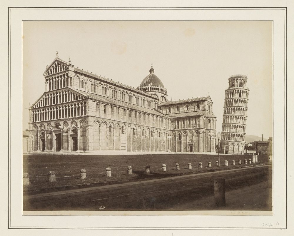 Dom met scheve toren van Pisa (c. 1860 - c. 1890) by Alfredo Noack