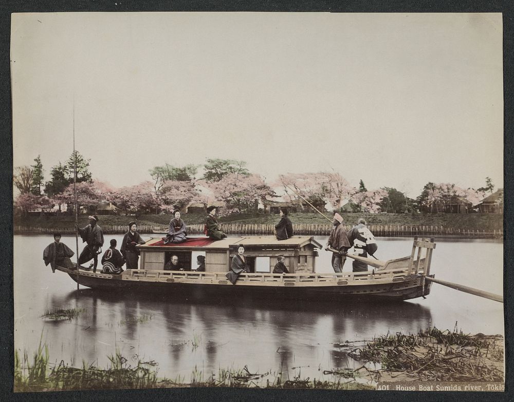 Plezierboot op de Sumida-rivier in Tokyo (c. 1890 - c. 1894) by anonymous