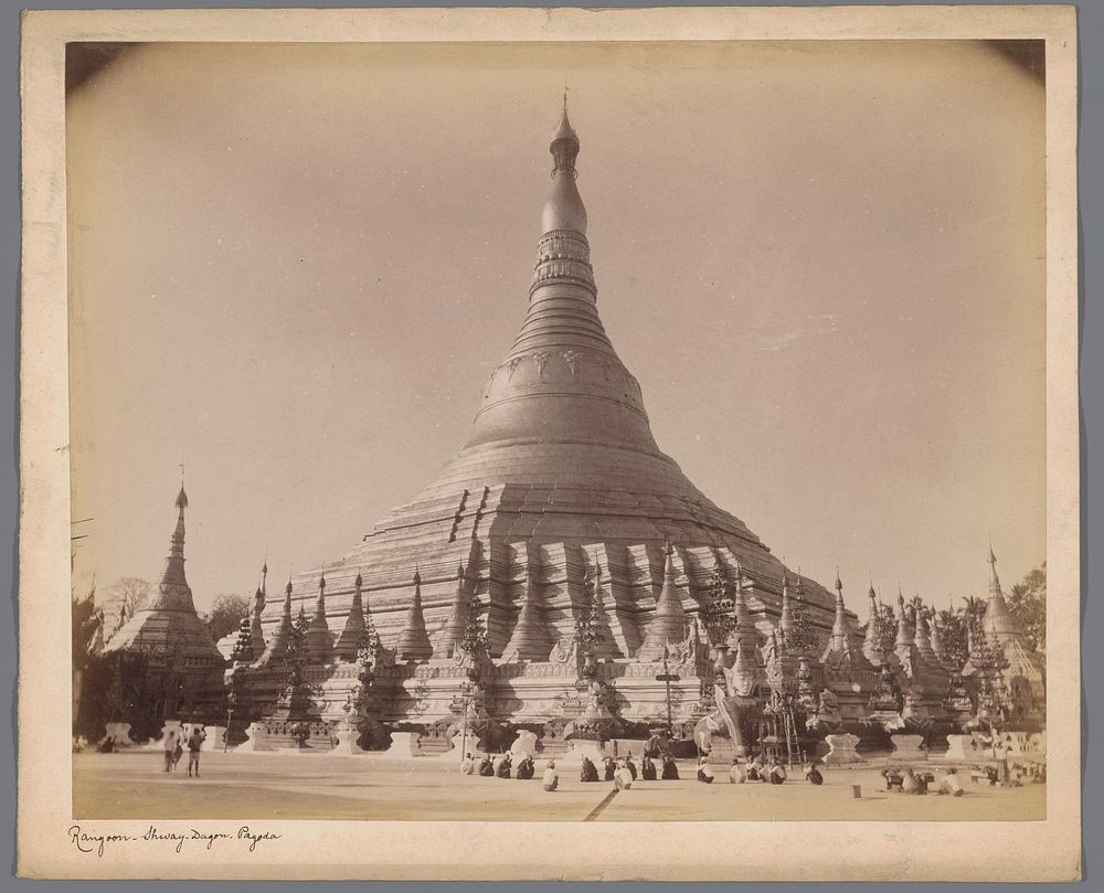 View of the Shewdagon Pagoda in Yangon, Myanmar (1860 - 1899) by anonymous