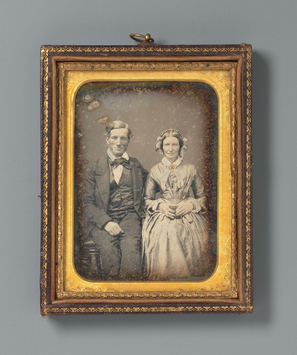 Portret van een onbekend echtpaar (1840 - 1860) by anonymous
