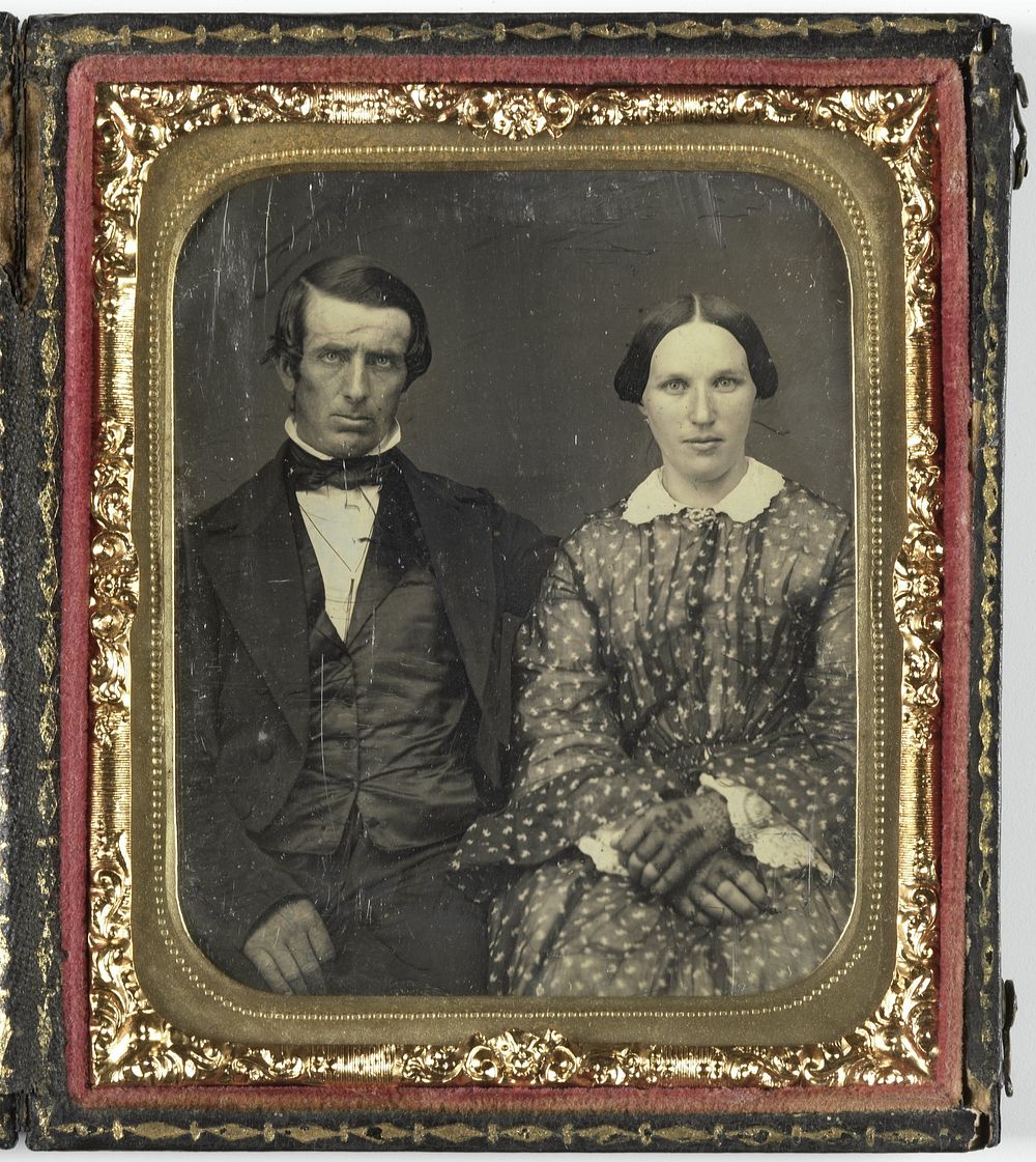 Portret van een onbekende man en vrouw (1840 - 1860) by anonymous