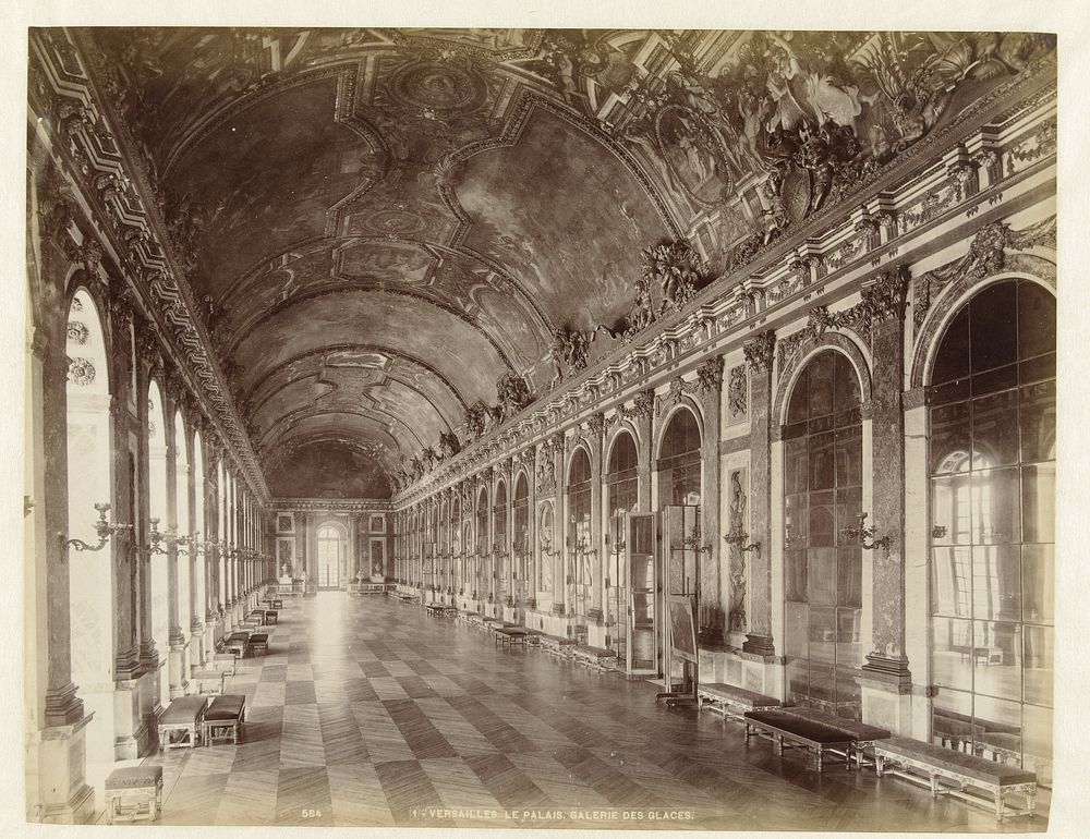Spiegelzaal in het kasteel van Versailles (1860 - 1900) by anonymous and Jules Hautecoeur