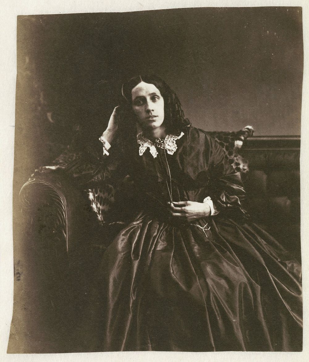 Portret van een onbekende vrouw met pijpenkrullen (1855 - c. 1865) by Roger Fenton