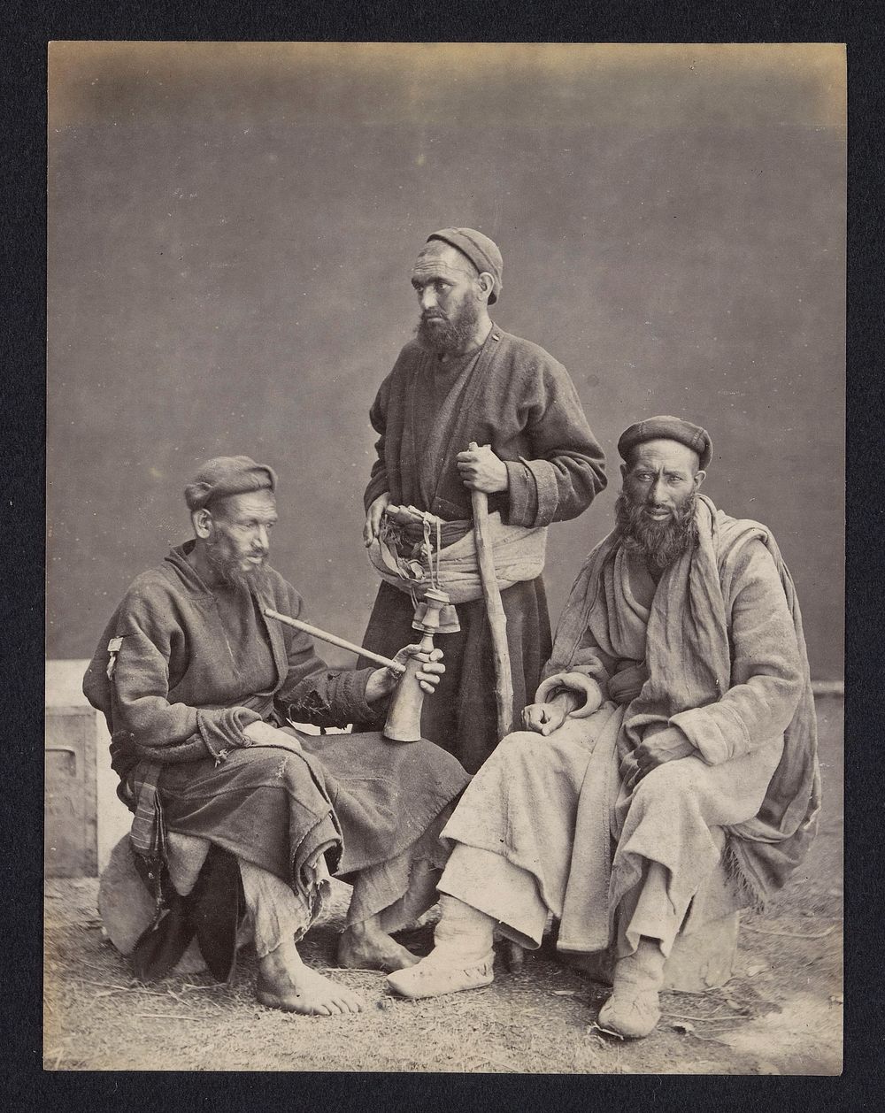 Group portrait of three Balti men in Srinagar, Jammu & Kashmir, India (1869 - 1875) by Frank Mason Good and Francis Frith…
