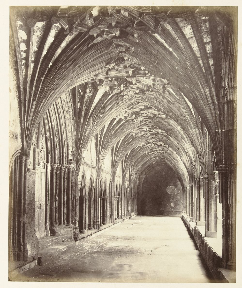Gezicht in de kloostergang van de kathedraal van Canterbury (1861) by Henry George Austin