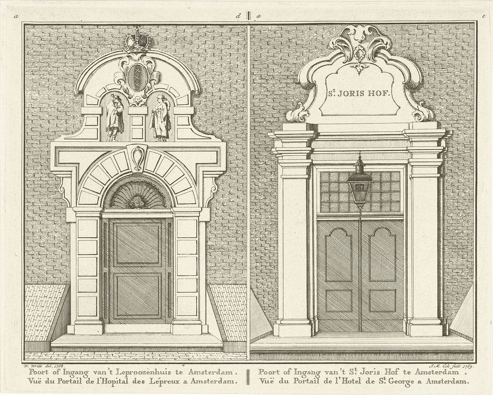 Poort van het Leprozenhuis en van het St. Jorishof te Amsterdam (1769) by Jan Matthias Cok and Willem Writs