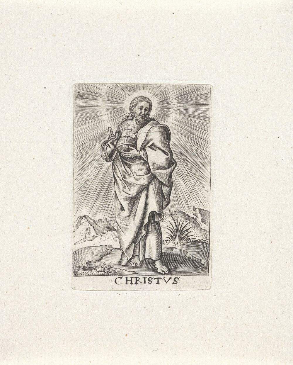 Zegenende Christus (1579 - 1629) by anonymous and Johannes Wierix