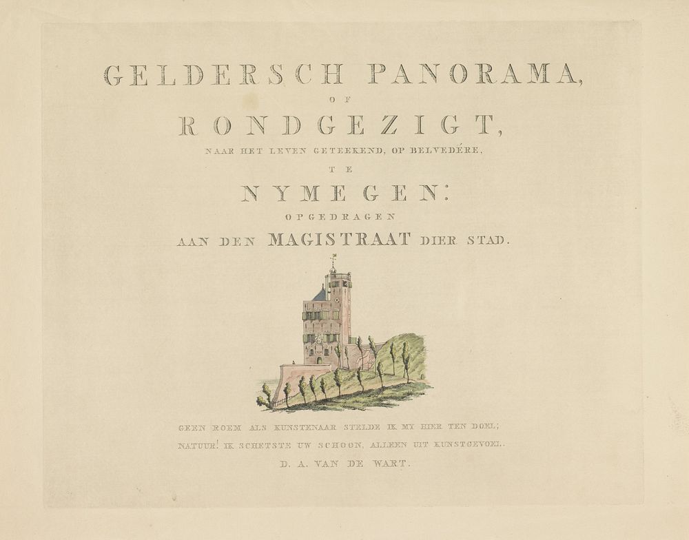 Belvédère te Nijmegen (1815 - 1824) by Derk Anthony van de Wart