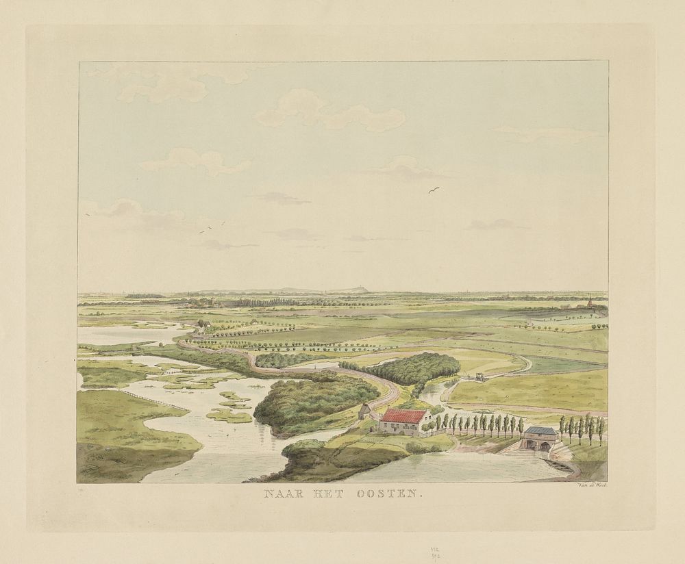 Gezicht op het landschap ten oosten van Nijmegen (1815 - 1824) by Derk Anthony van de Wart
