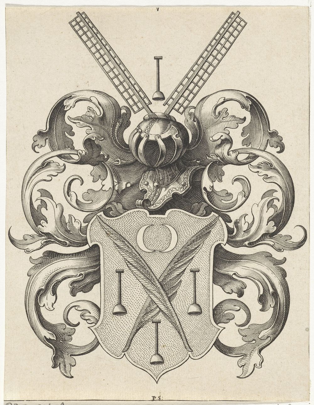 Wapenschild van Cornelis Gijsbertsz. Plemp (1601 - 1657) by Pieter Serwouters